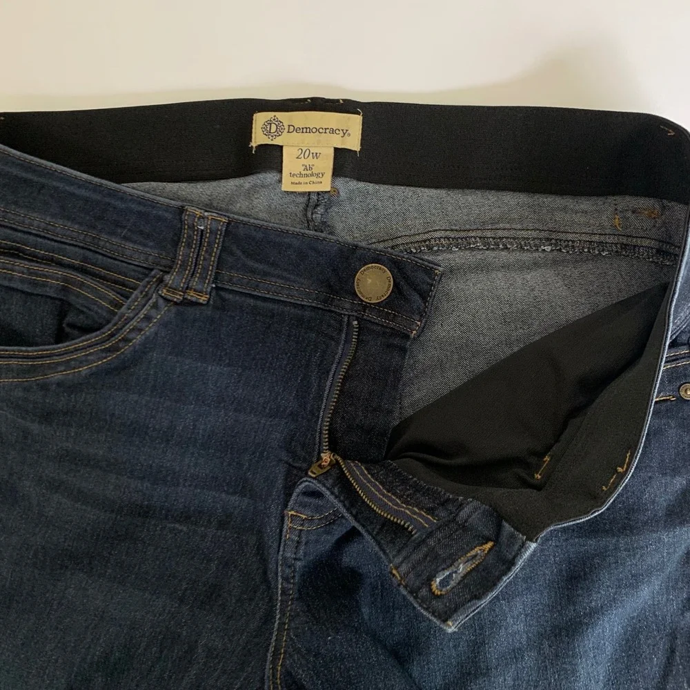 Democracy‎ Ab Technology Jeans Womens 20W Dark Wash Ankle Stretch Tummy Control